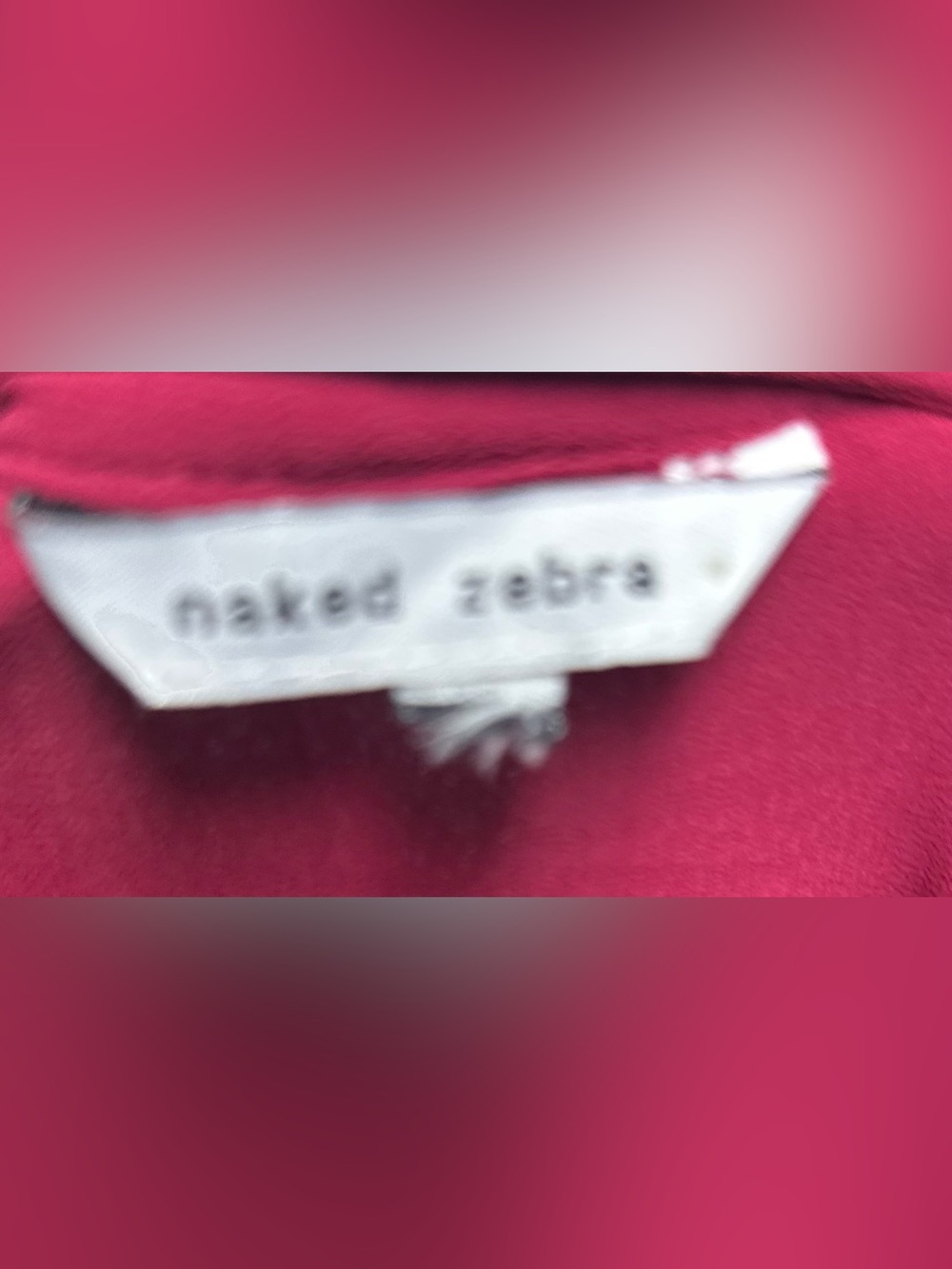 Naked Zebra Magenta V-Neck Button Front Blouse - Picture 5 of 7